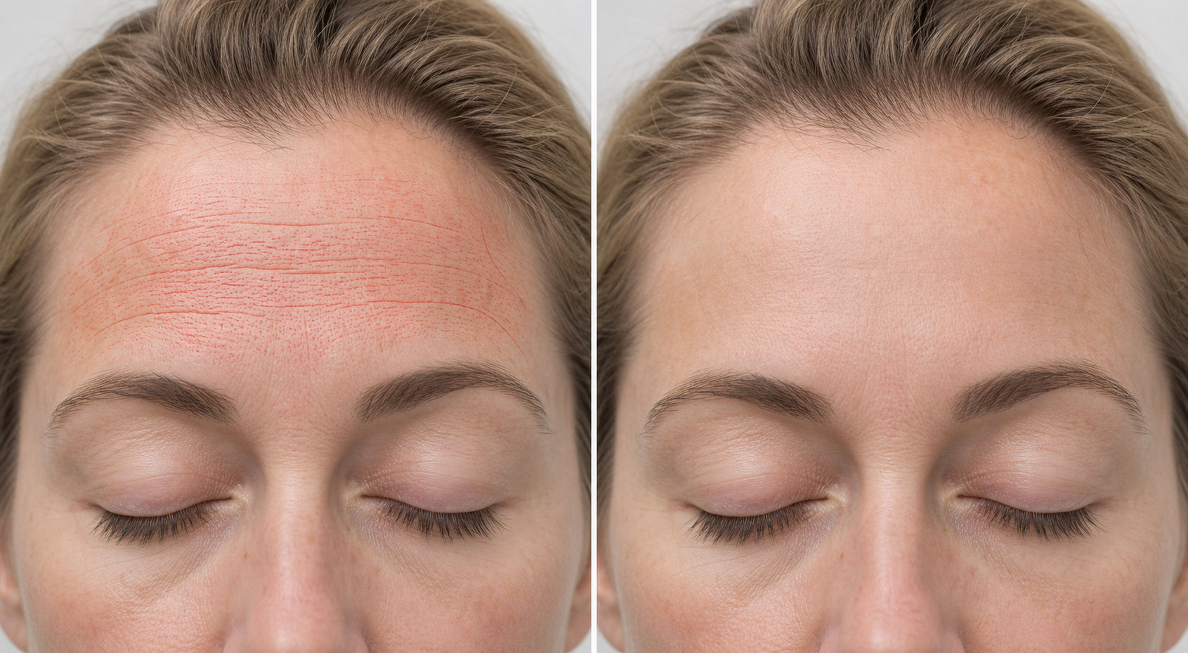 Instrument-assisted comparison of visible forehead skin texture