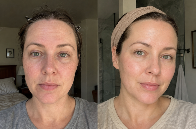 Before and after routine photo for Sophie H.